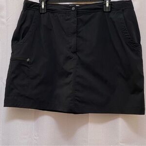 Ladies LLBEAN Water Resistant Comfort Trail Skort Adjustable Waist Size 16 Black